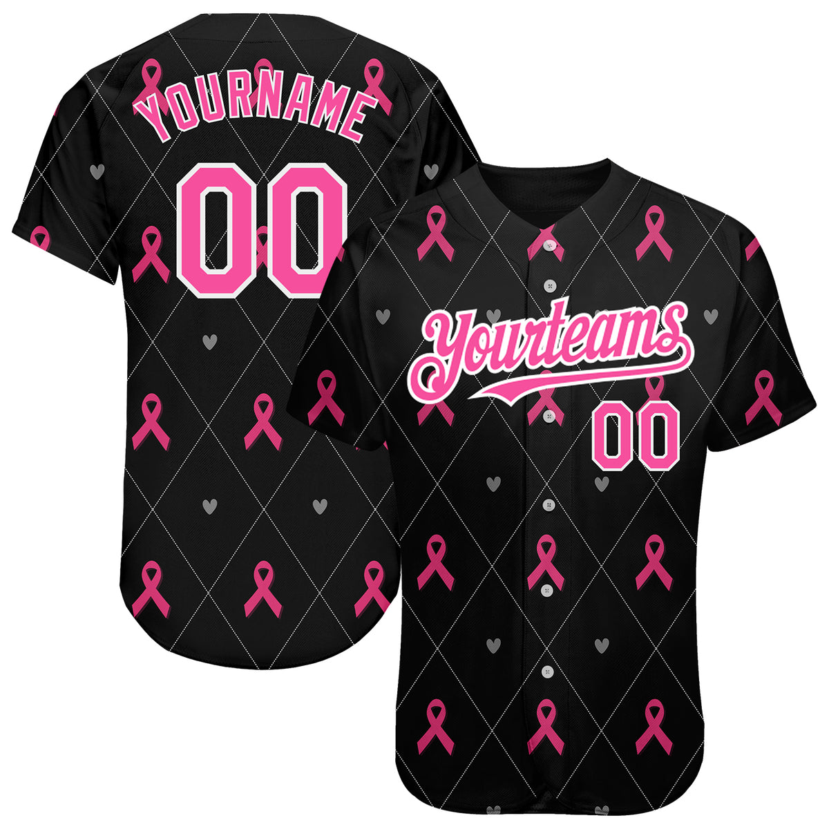 Personalised Polynesia Breast Cancer Awareness Baseball Jersey