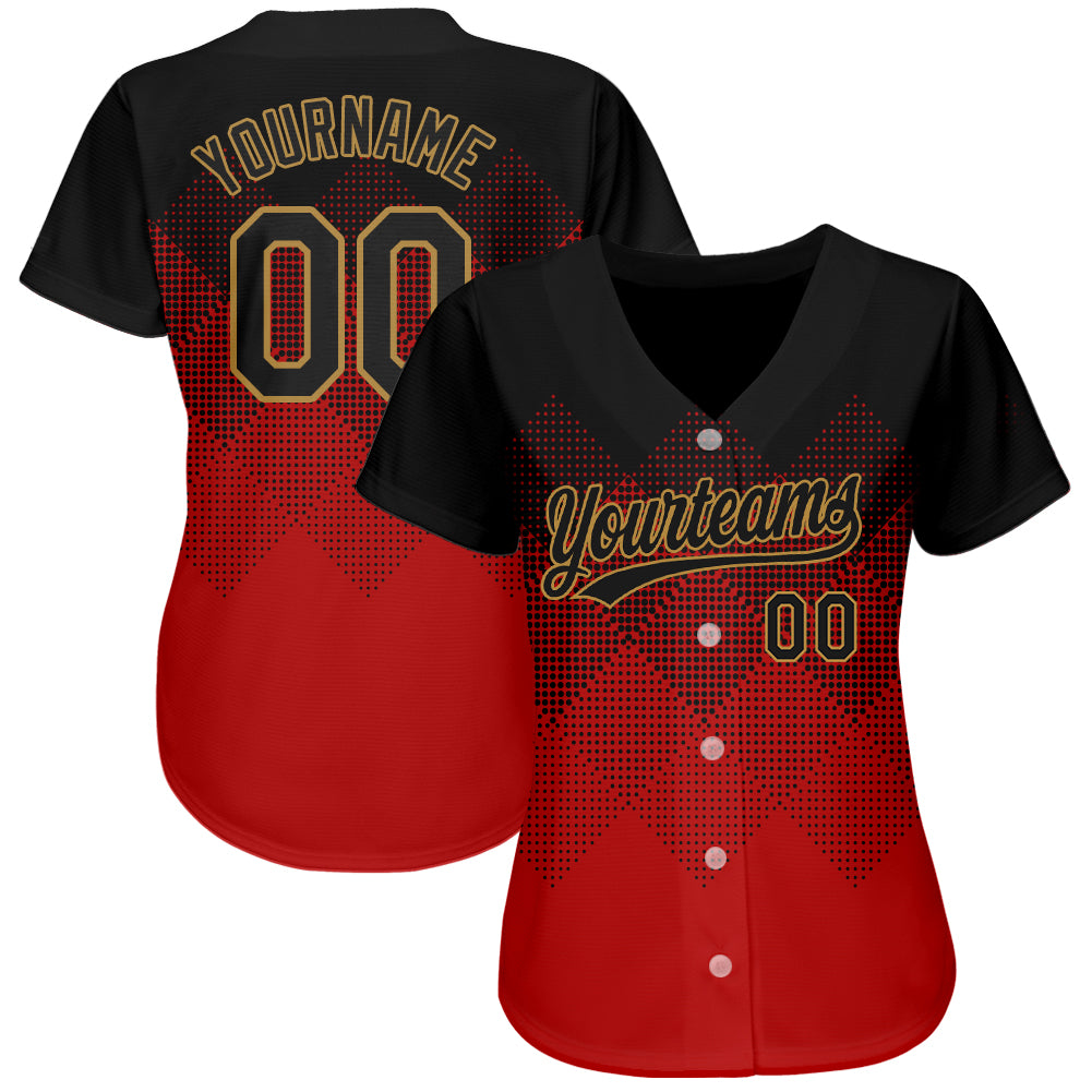 Custom Red and Black Baseball Jersey