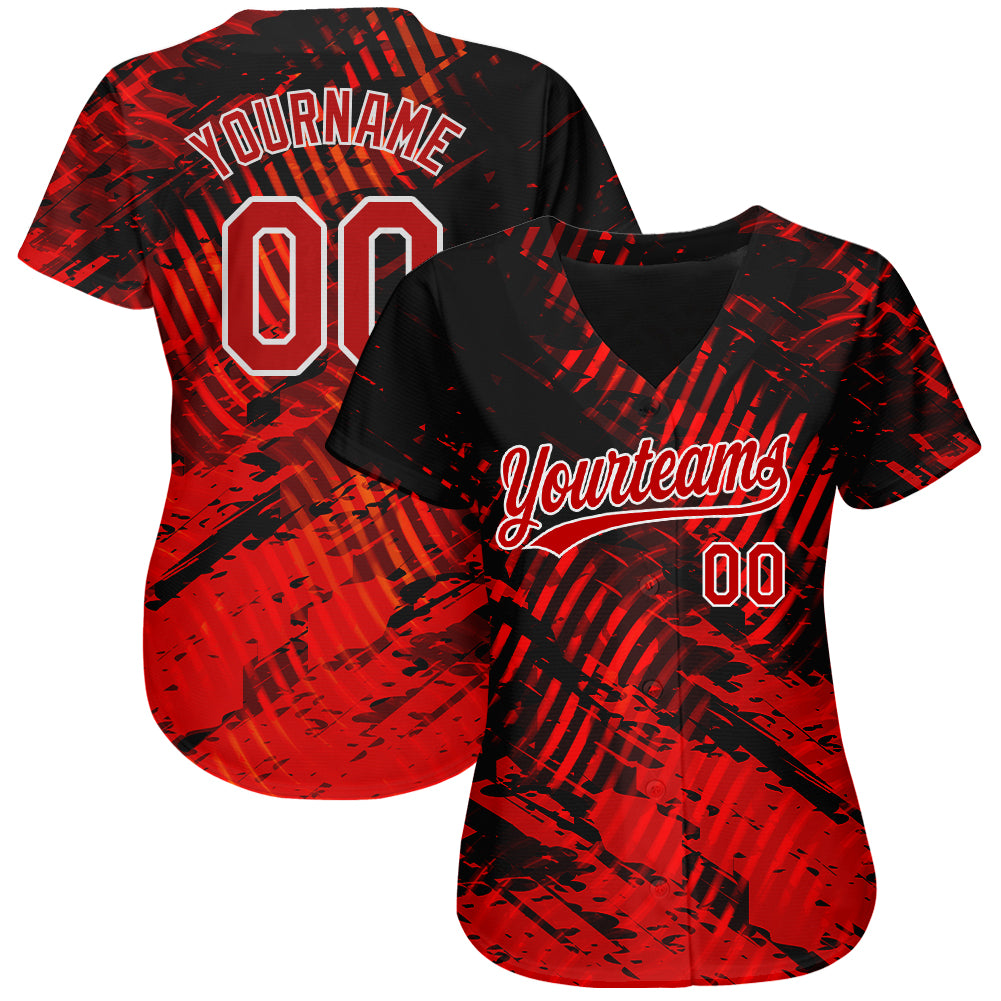 Custom All Over Printed Jersey - White Red Pattern