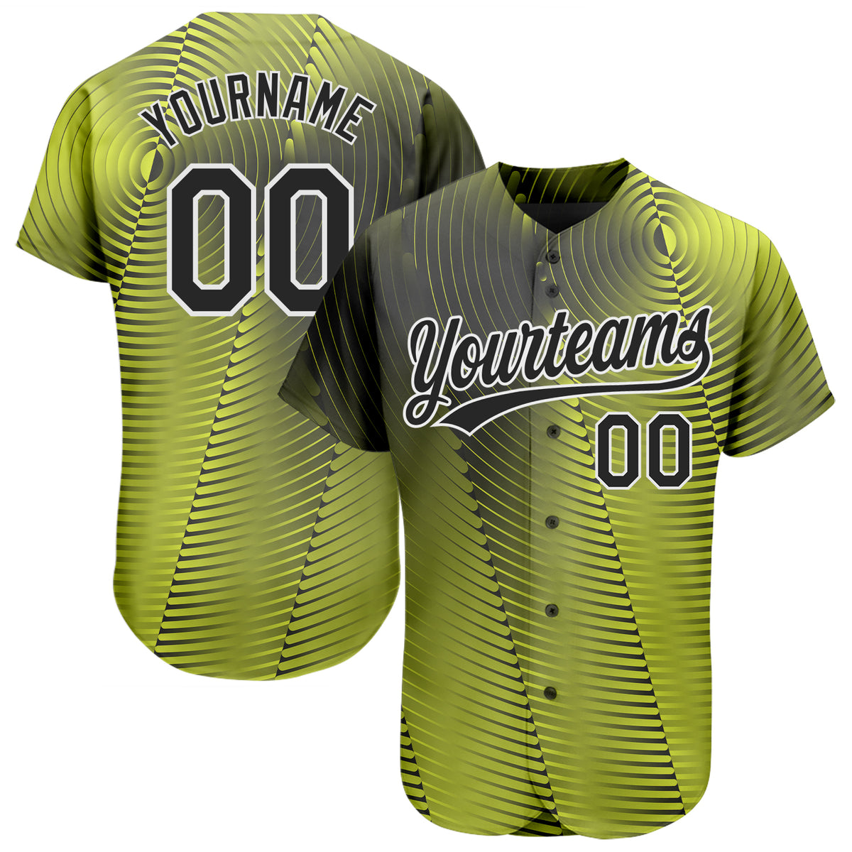Custom Gold Black-White 3D Pattern Design Authentic Baseball Jersey Discount