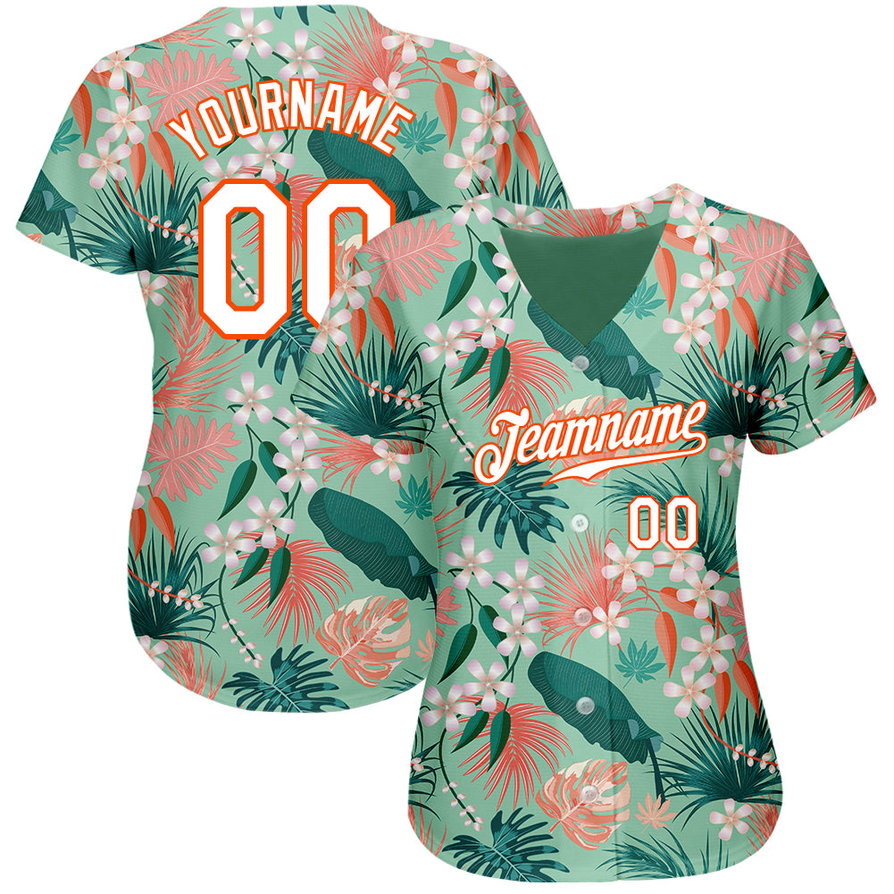 Custom Red black-yellow 3D Pattern Design Sun Beach Hawaii Palm Trees Authentic Baseball Jersey Women's Size:S