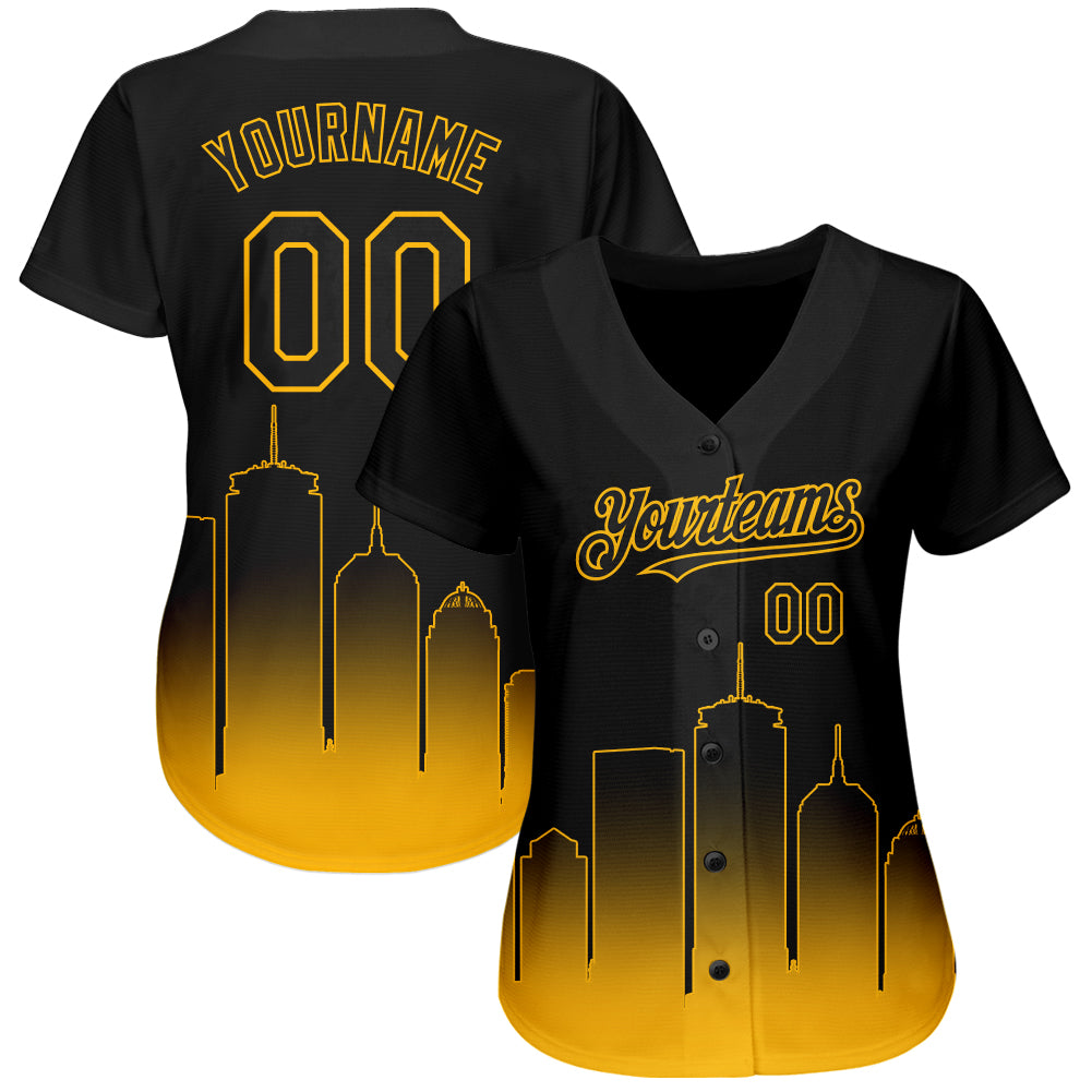 Custom Black Gold 3D Boston City Edition Fade Fasion Authentic Baseball  Jersey Discount