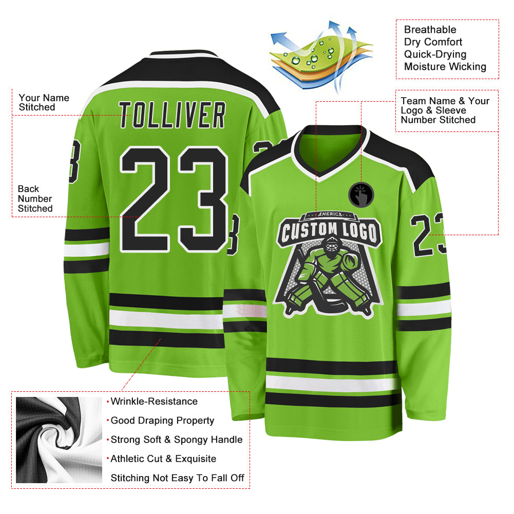 Custom Boston Bruins Hockey Jersey Name and Number Black