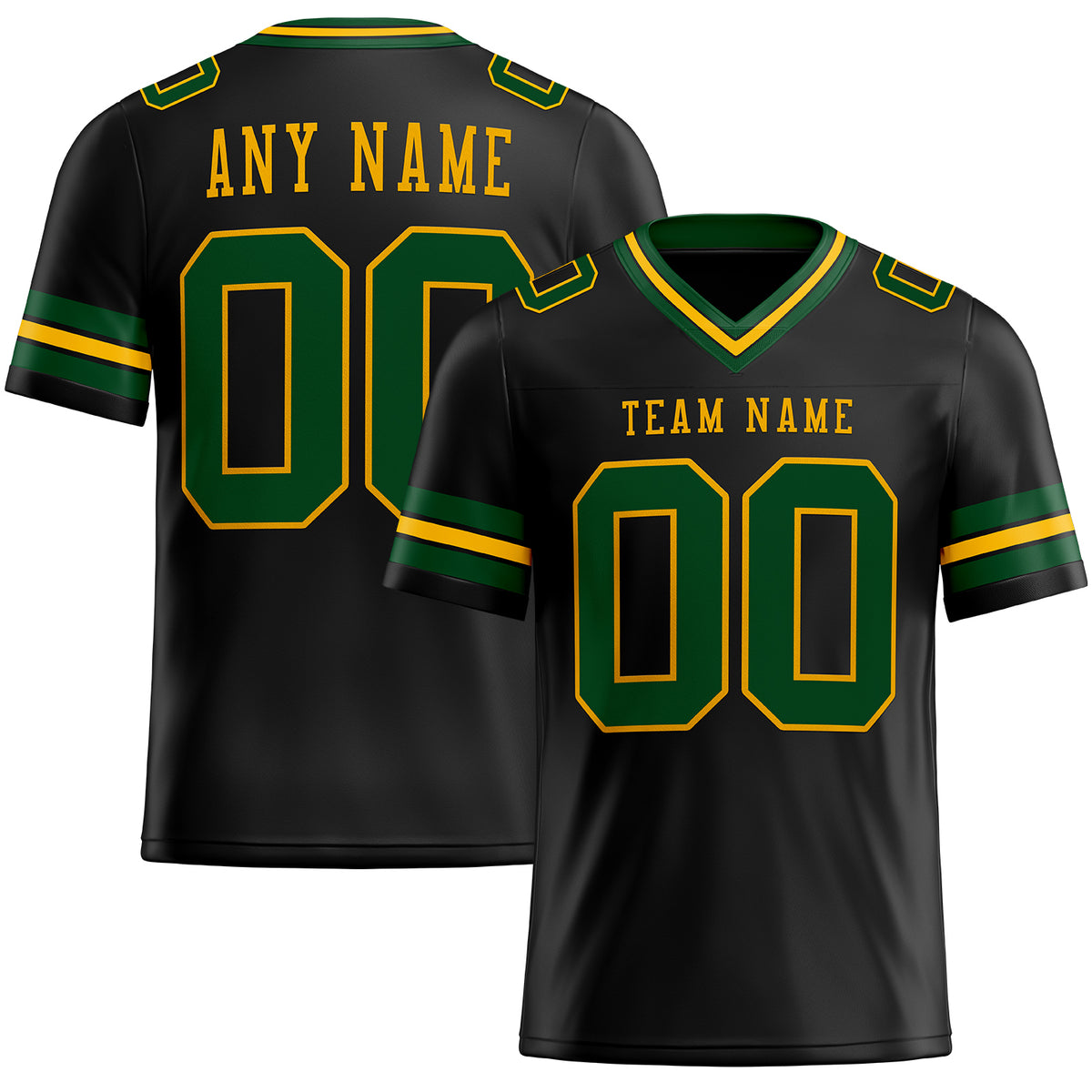 Custom Aqua Gold-Black Mesh Authentic Football Jersey