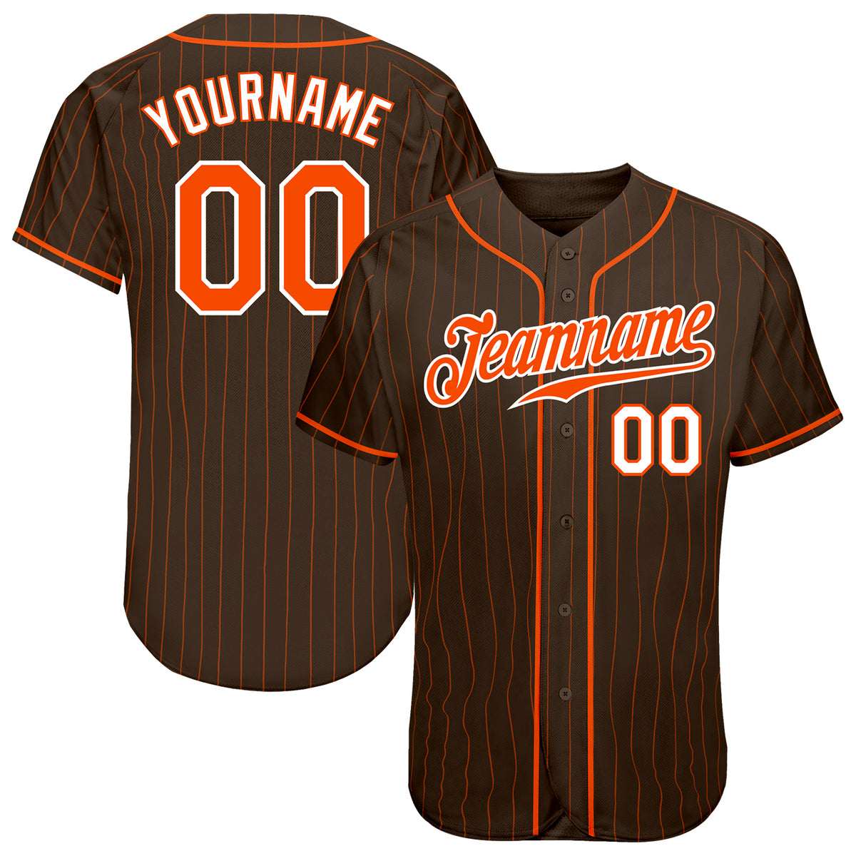 Sale Build Orange Baseball Authentic White Brown Strip Jersey Brown –  CustomJerseysPro