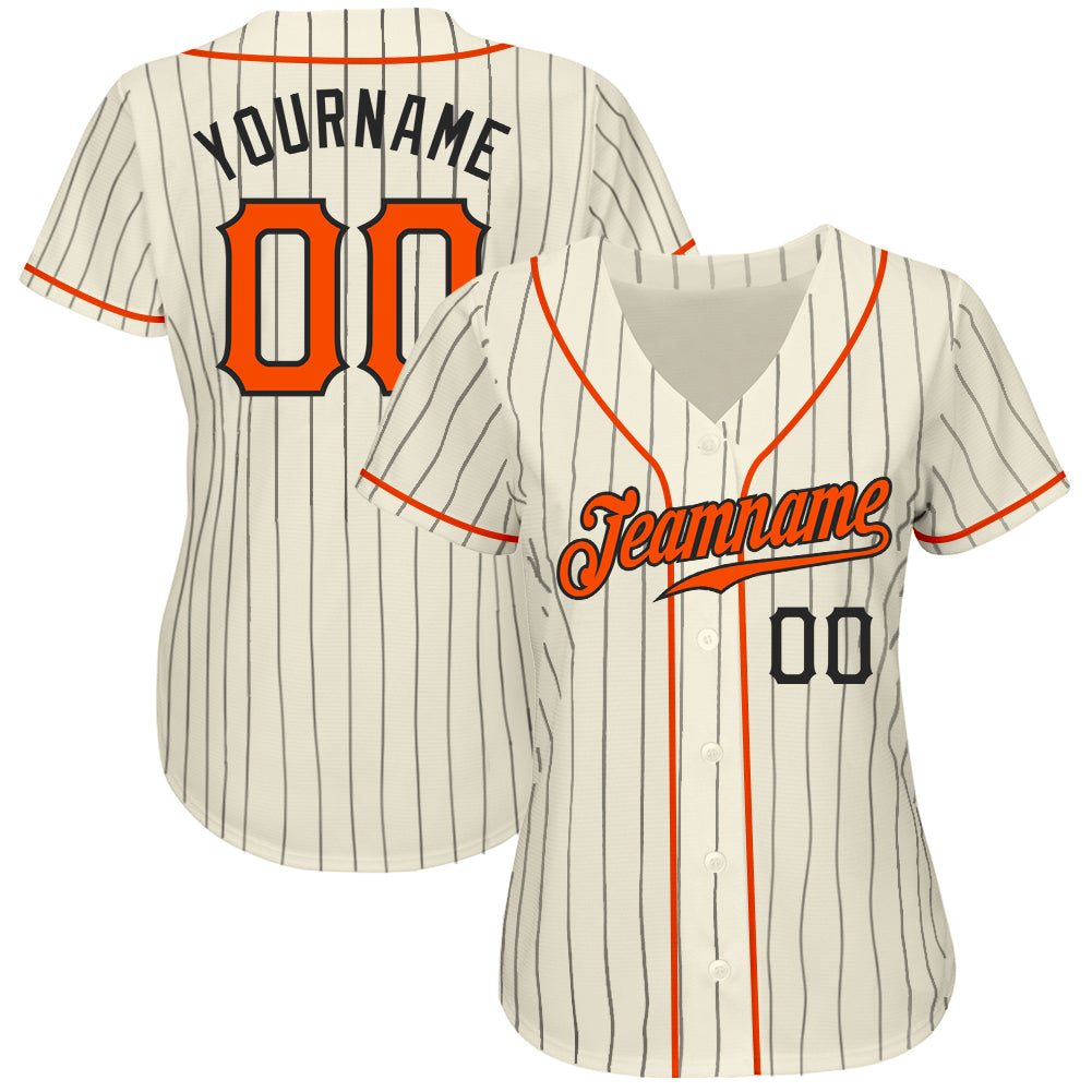 Custom Baseball Jersey Orange Black-White