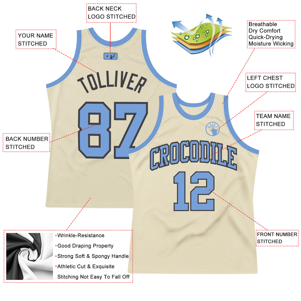 Custom Light Blue Red-Cream Authentic Throwback Basketball Jersey Discount  – snapmade