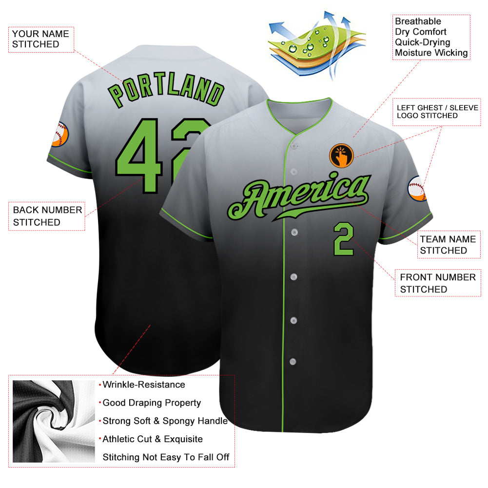 Custom Kelly Green White-Gray Authentic St. Patrick's Day Baseball Jersey Men's Size:2XL