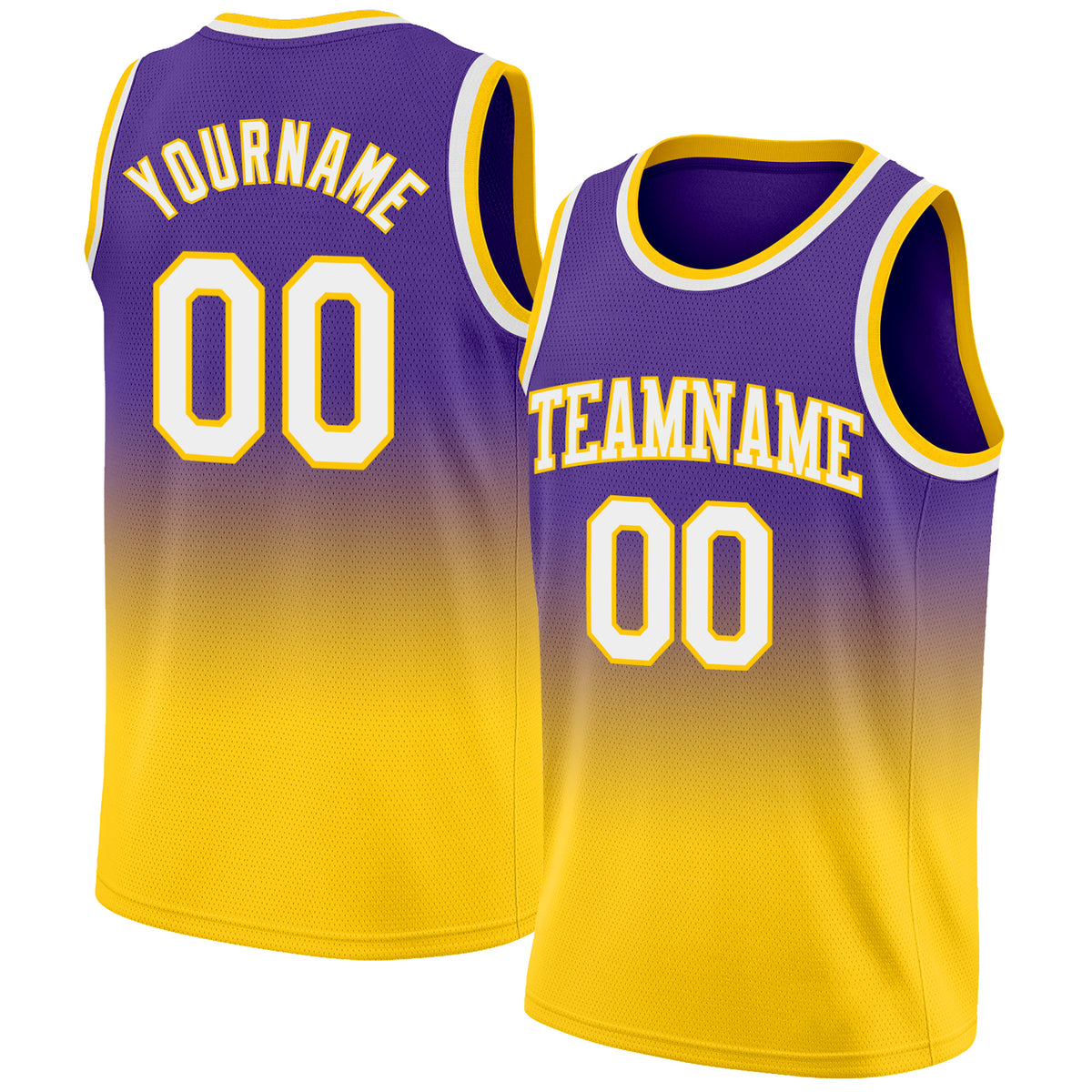 Custom Basketball Jersey Black Purple-Gold Authentic Fade Fashion