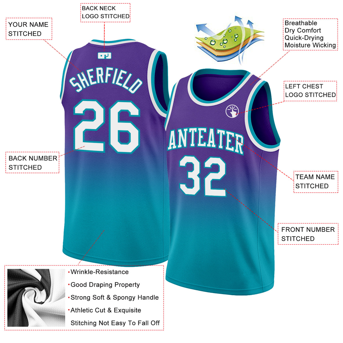 Charlotte Hornets Purples Basketball Jersey Design Sportswear