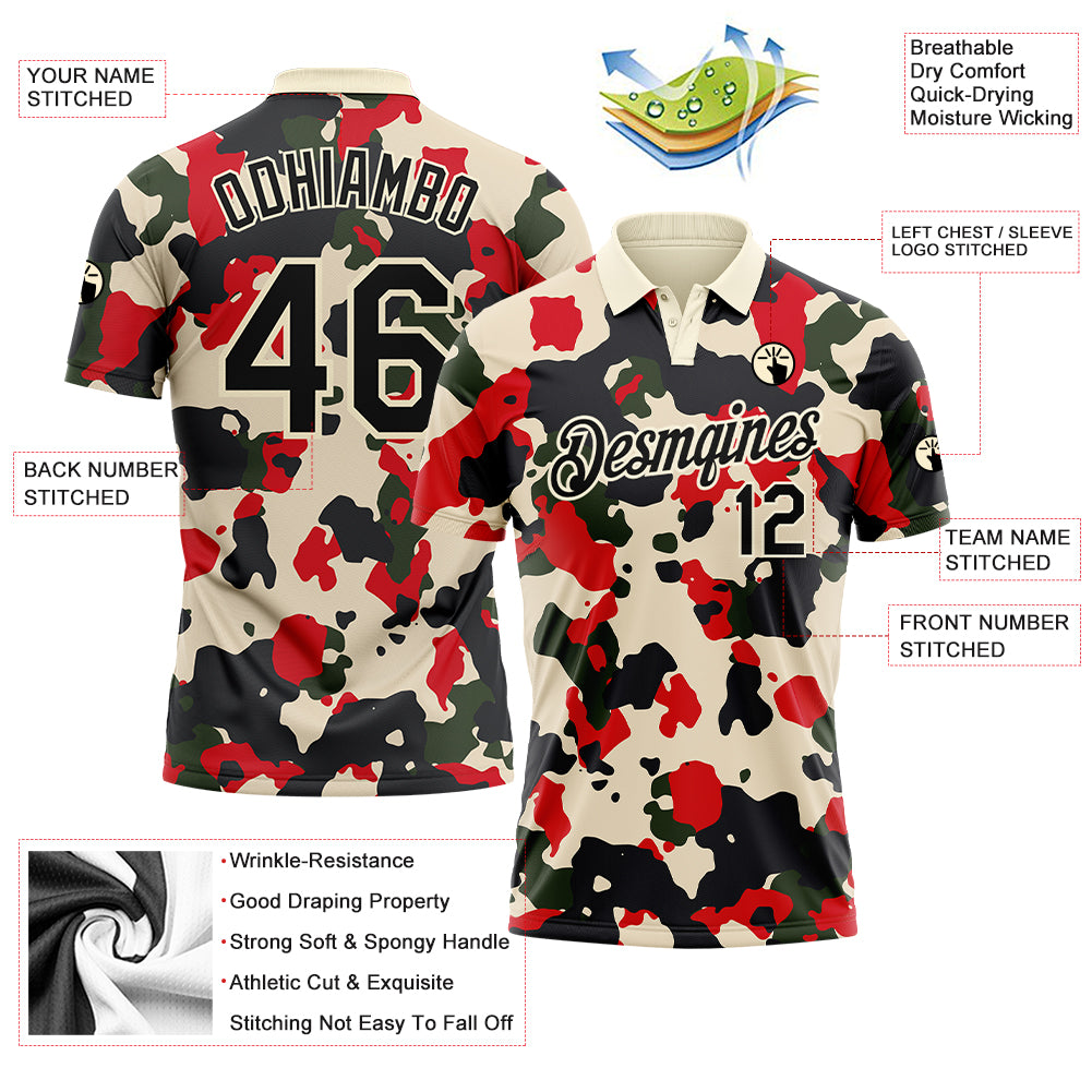 Custom Olive Red-Cream Salute To Service Hockey Jersey Discount