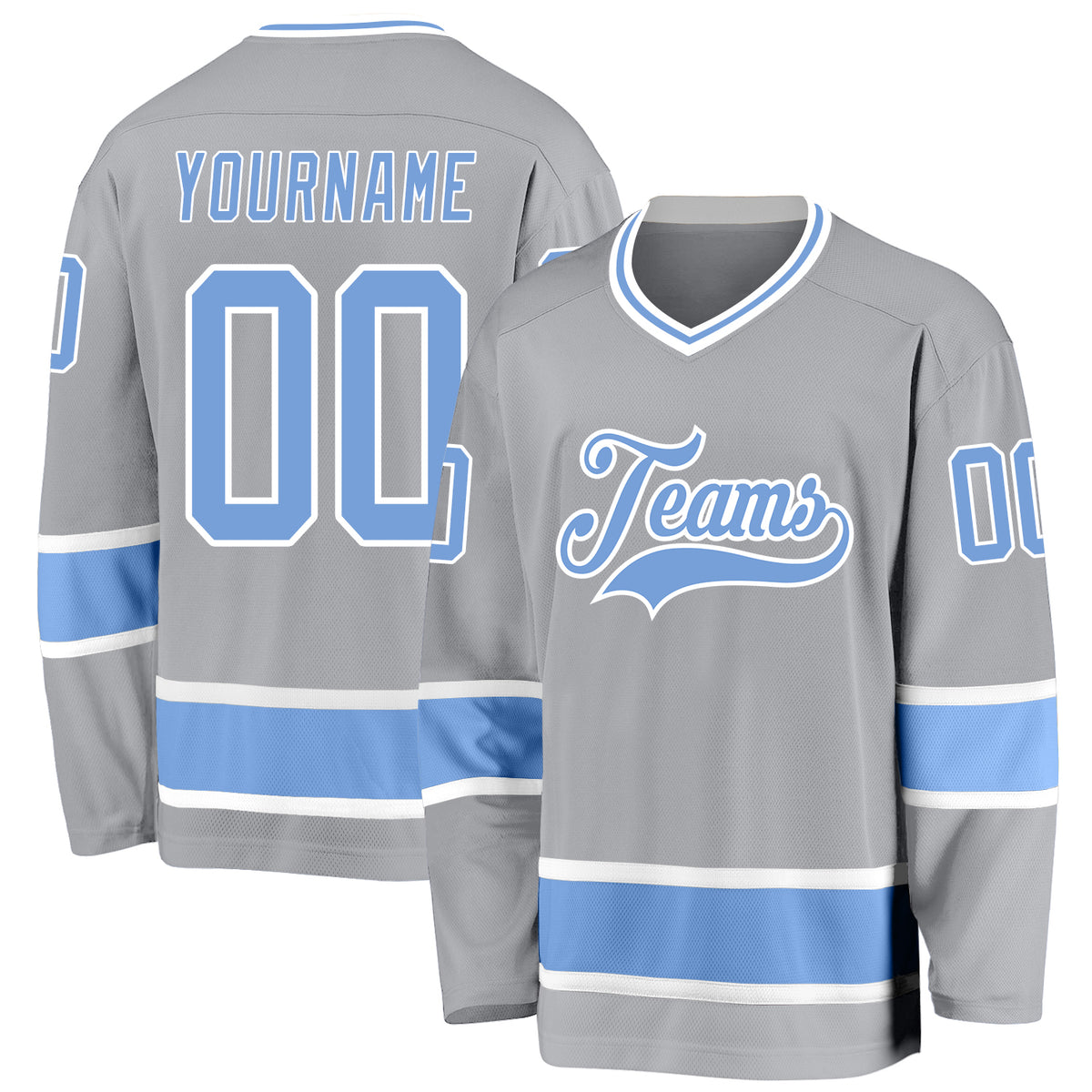 Custom Hockey Jersey Purple White-Light Blue