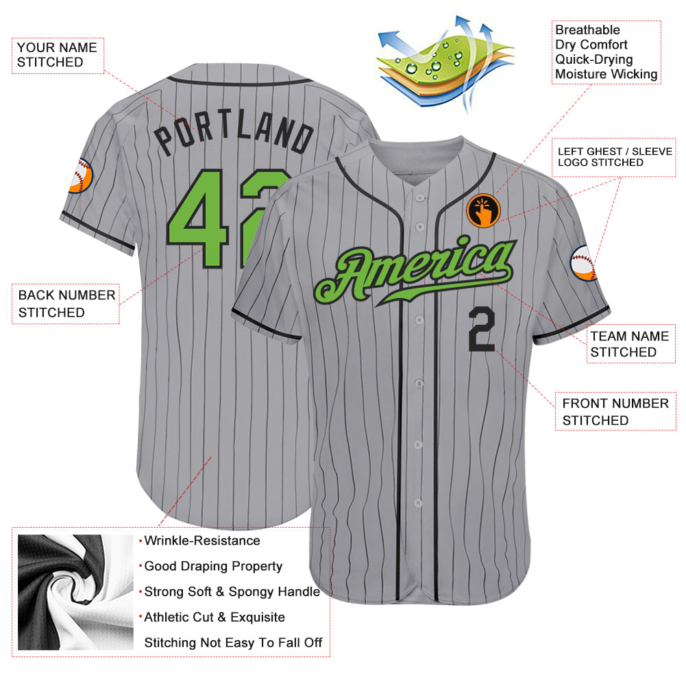 Custom Sublimation Deep Green Pinstripe Baseball Jersey