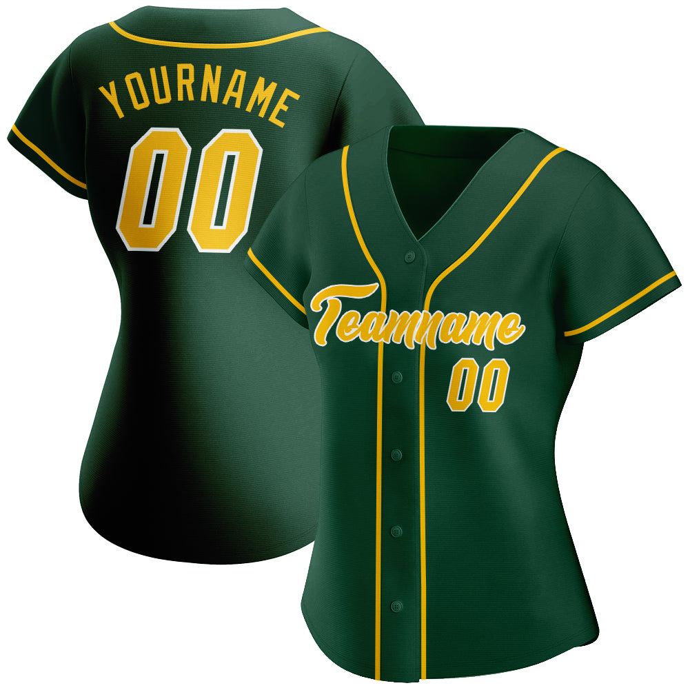 Sale Build Gold Baseball Authentic White Jersey Green – CustomJerseysPro