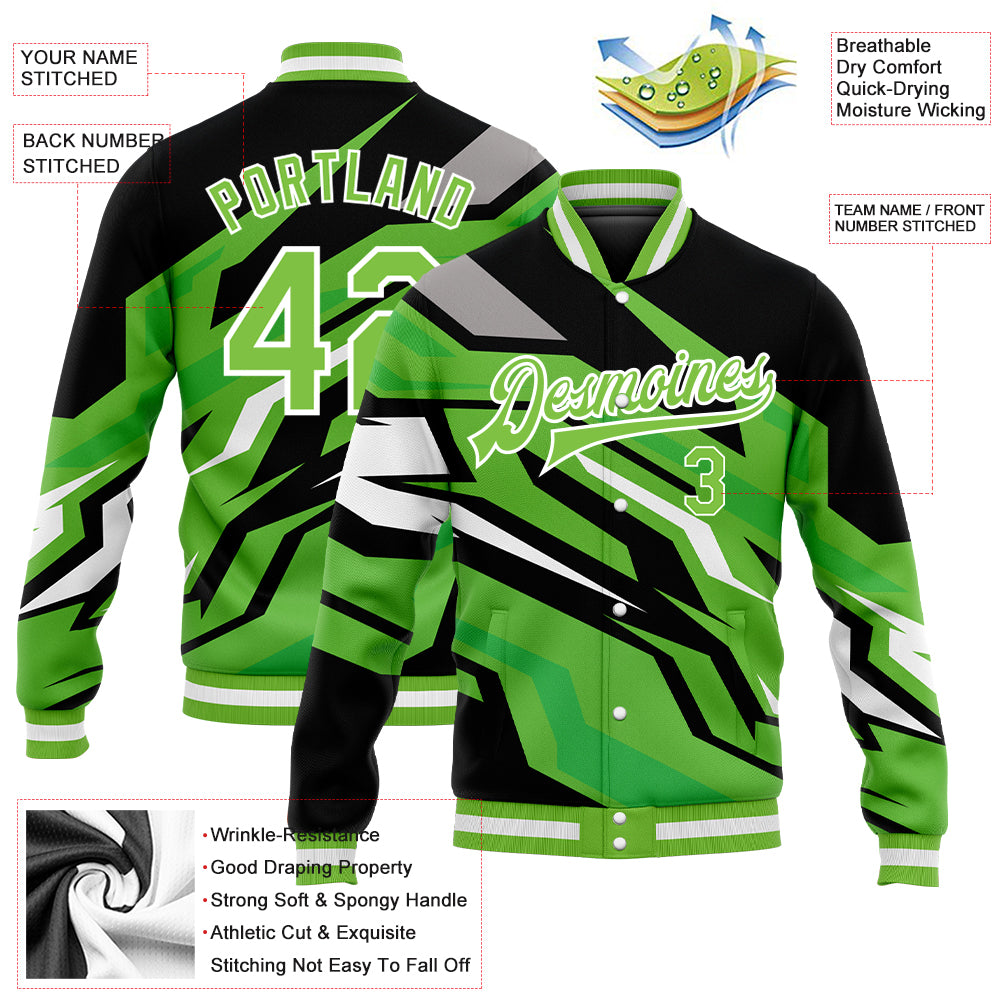 Custom Name Neon Green Black St Patrick's Day Drift Fashion