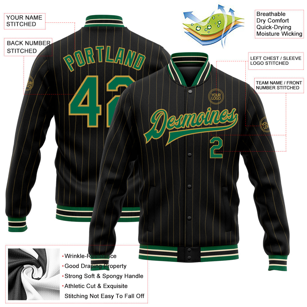 OAKLAND ATHLETICS HOME TOWN WOOL VARSITY JACKET (KELLYGREEN/WHITE)