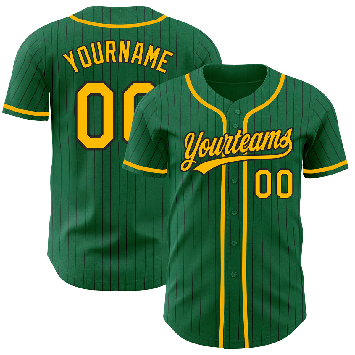 Cheap Custom Gold Black Pinstripe Kelly Green-White Authentic Baseball  Jersey Free Shipping – CustomJerseysPro