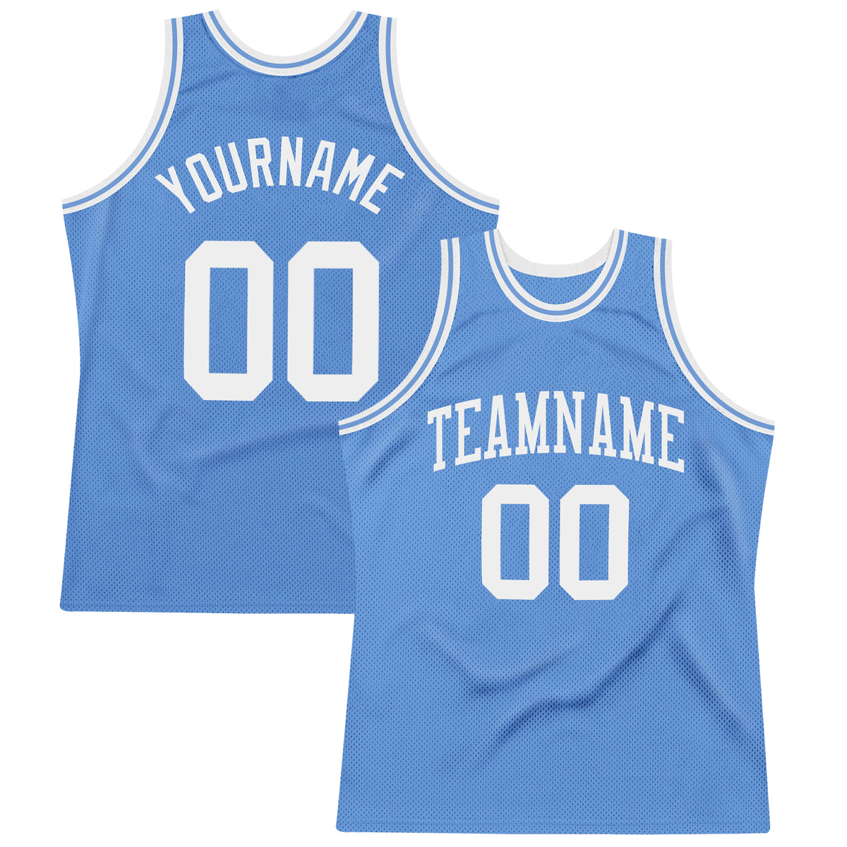 Cheap Custom Light Blue Black-White Authentic Throwback Basketball