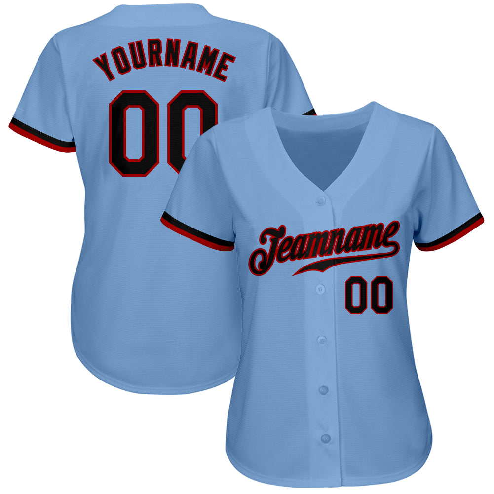 Custom Softball Jersey Red Black Authentic