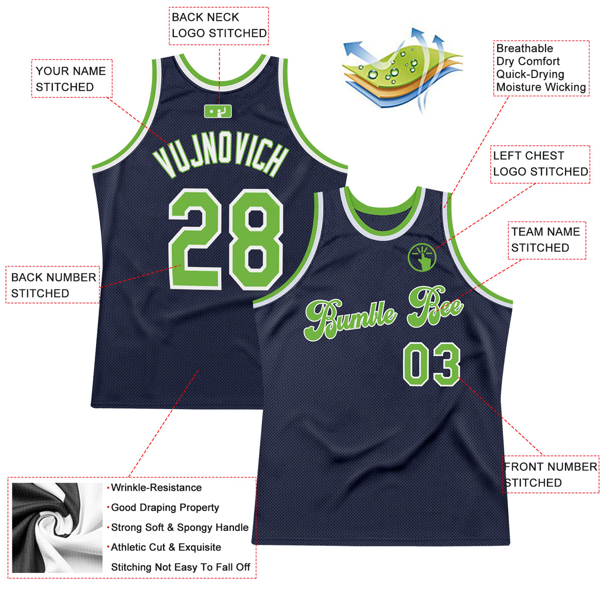 Sale Build Navy Basketball Gold Rib-Knit Jersey Hunter Green –  CustomJerseysPro