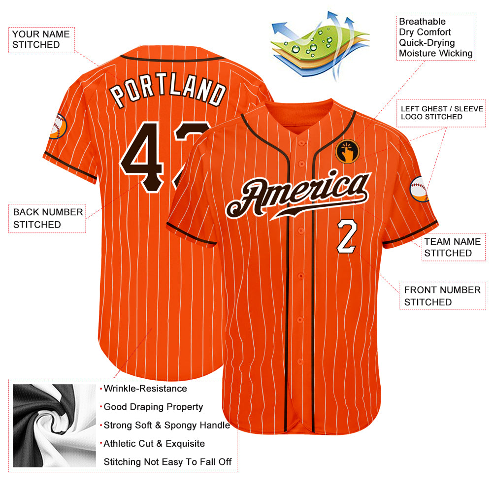 Sale Build White Baseball Authentic Brown Jersey Orange – CustomJerseysPro