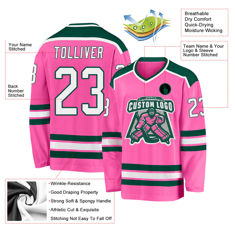 Custom pink 2025 hockey jerseys