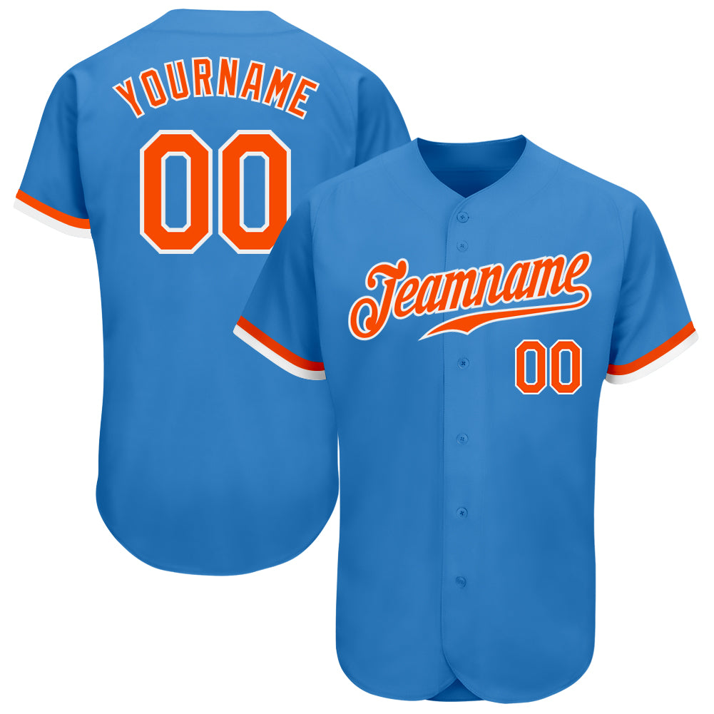 Sale Build Orange Baseball Authentic Powder Blue Throwback Shirt White –  CustomJerseysPro