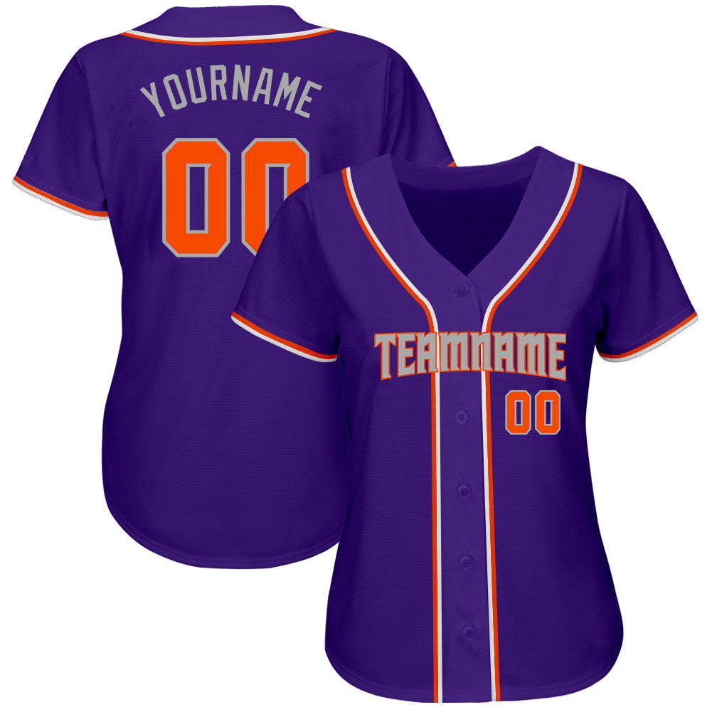 Custom Orange Orange-Gray Authentic Baseball Jersey Discount