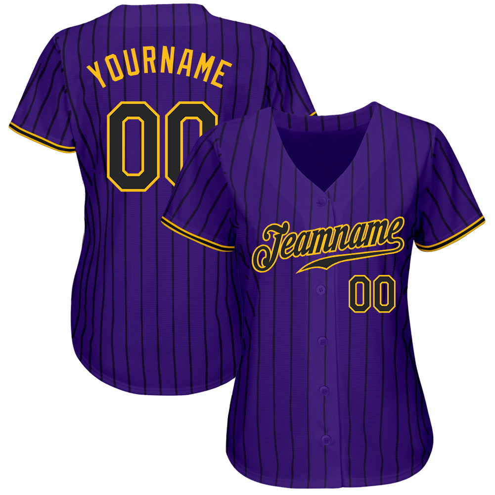 Black and store purple baseball jersey