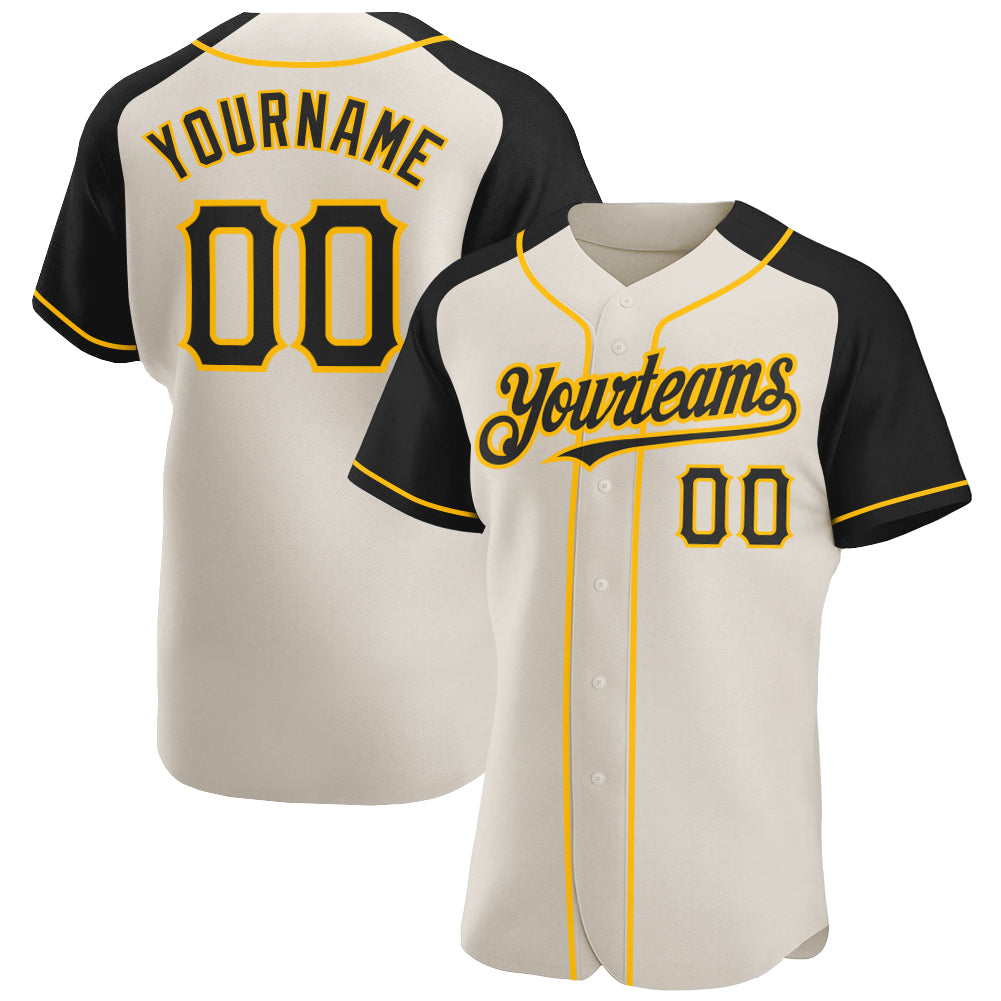 Custom Black Gold Authentic Baseball Jersey Discount