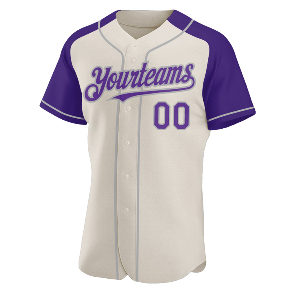 Custom Purple Black-Gray Authentic Baseball Jersey Discount