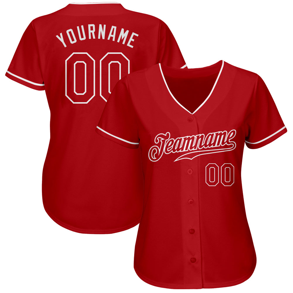 Custom Softball Jersey Red Black Authentic