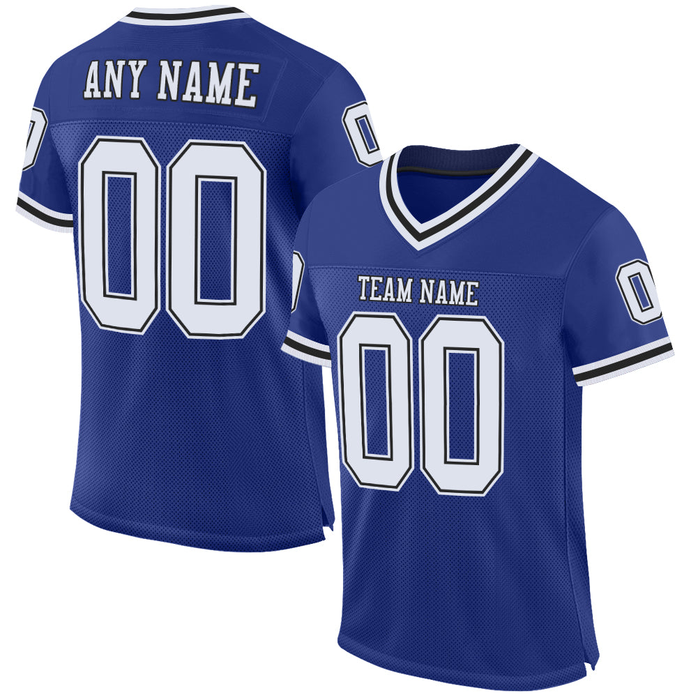 Custom Black White-Sky Blue Mesh Authentic Football Jersey Discount