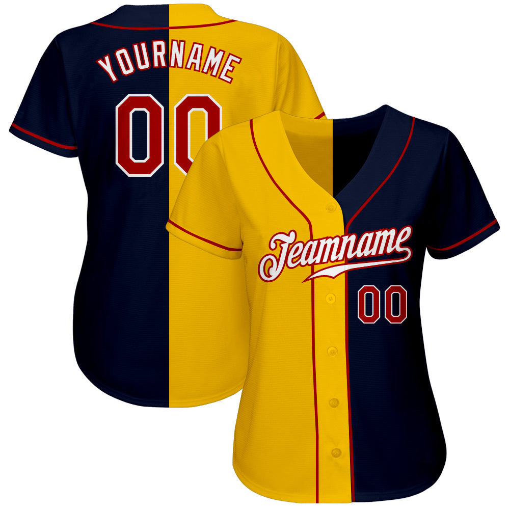 Custom Navy Red-Old Gold Baseball Jersey – CustomJerseysPro