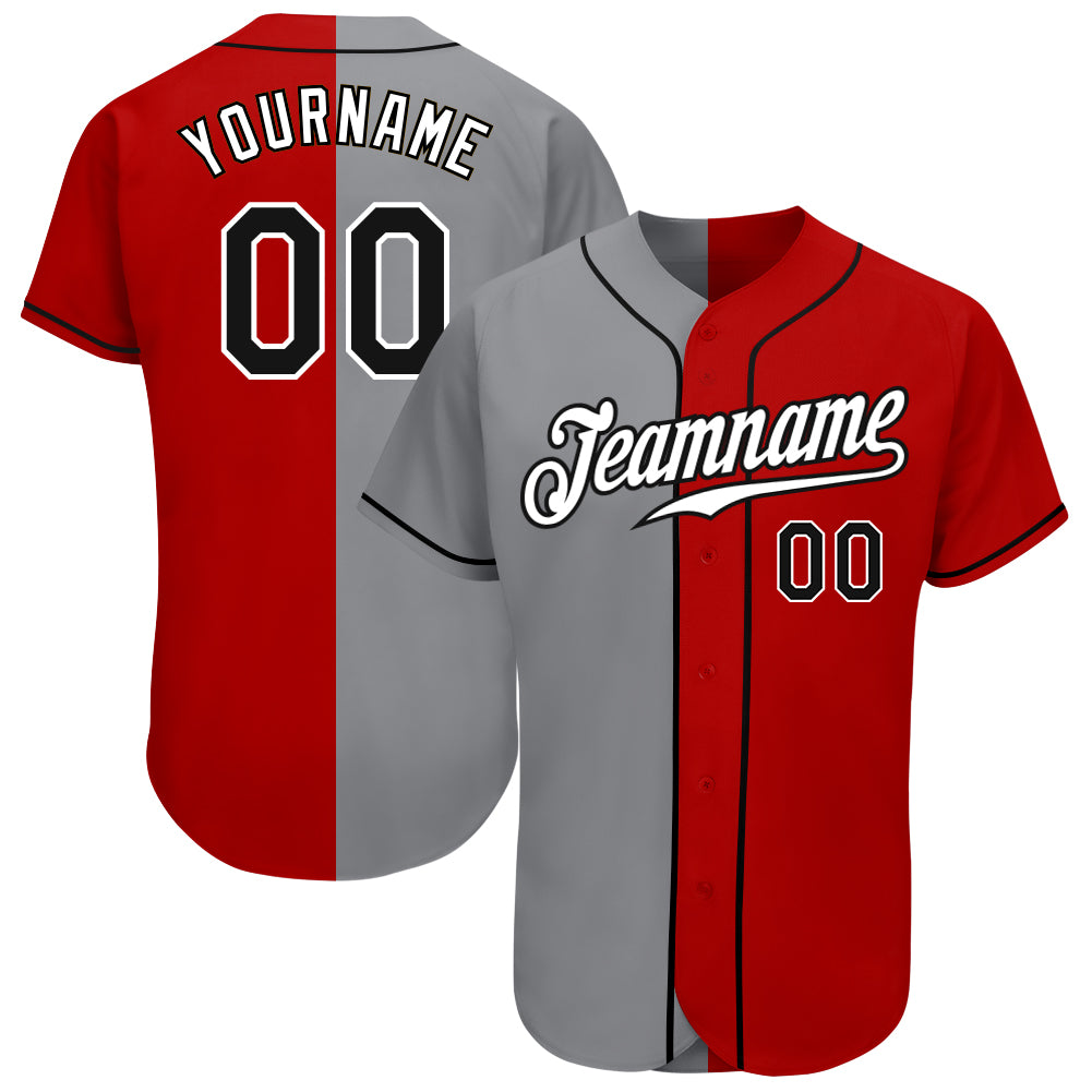 Sale Build Black Baseball Authentic Gray Jersey Red – CustomJerseysPro