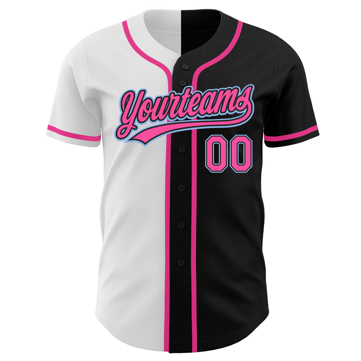 Custom Black Pink White Split Fashion Baseball Jerseys JN12541 in 2023
