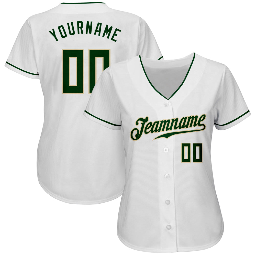 Custom Green Green-Cream Authentic Baseball Jersey Discount