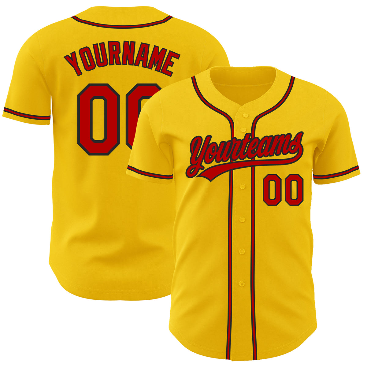 AS Roma Custom Name Yellow Red Baseball Jersey