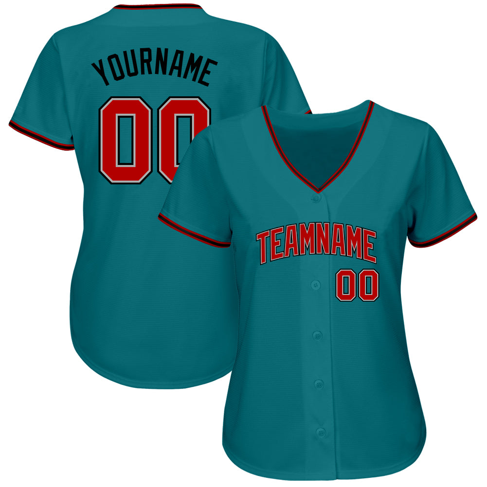 Custom Red White-Black Authentic Baseball Jersey Discount