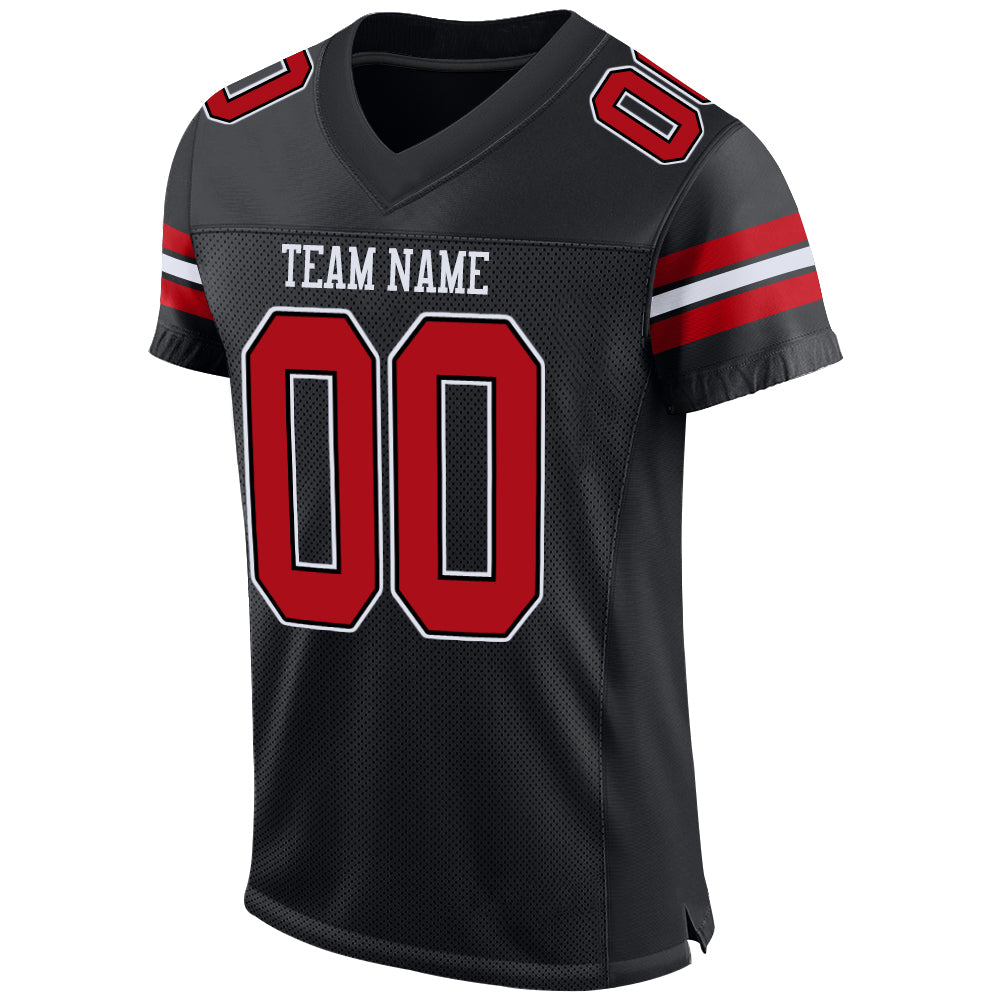 Custom Red Black-White Split Fashion Football Jersey Men's Size:M