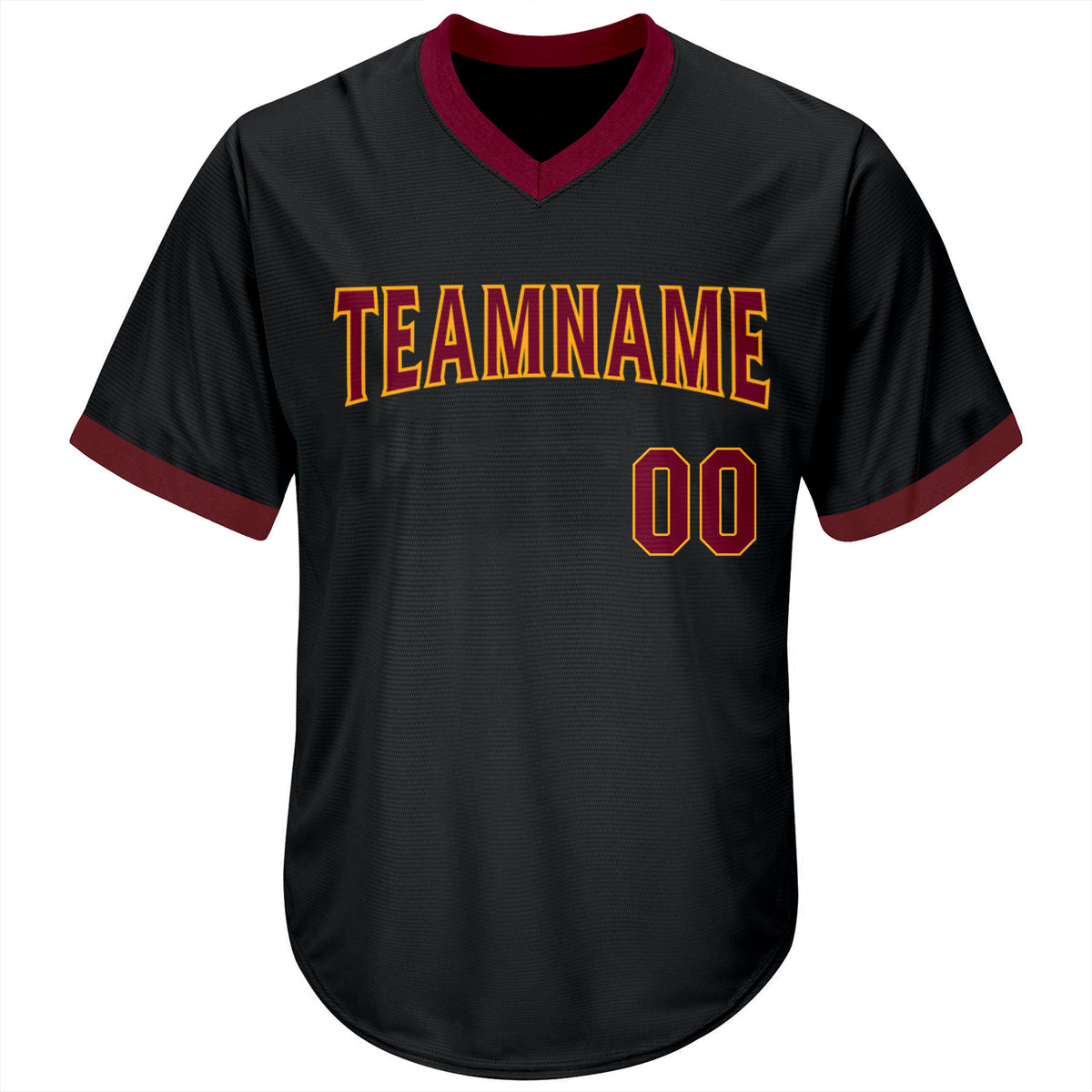 Custom Team Black Baseball Authentic Cream Throwback Shirt Red