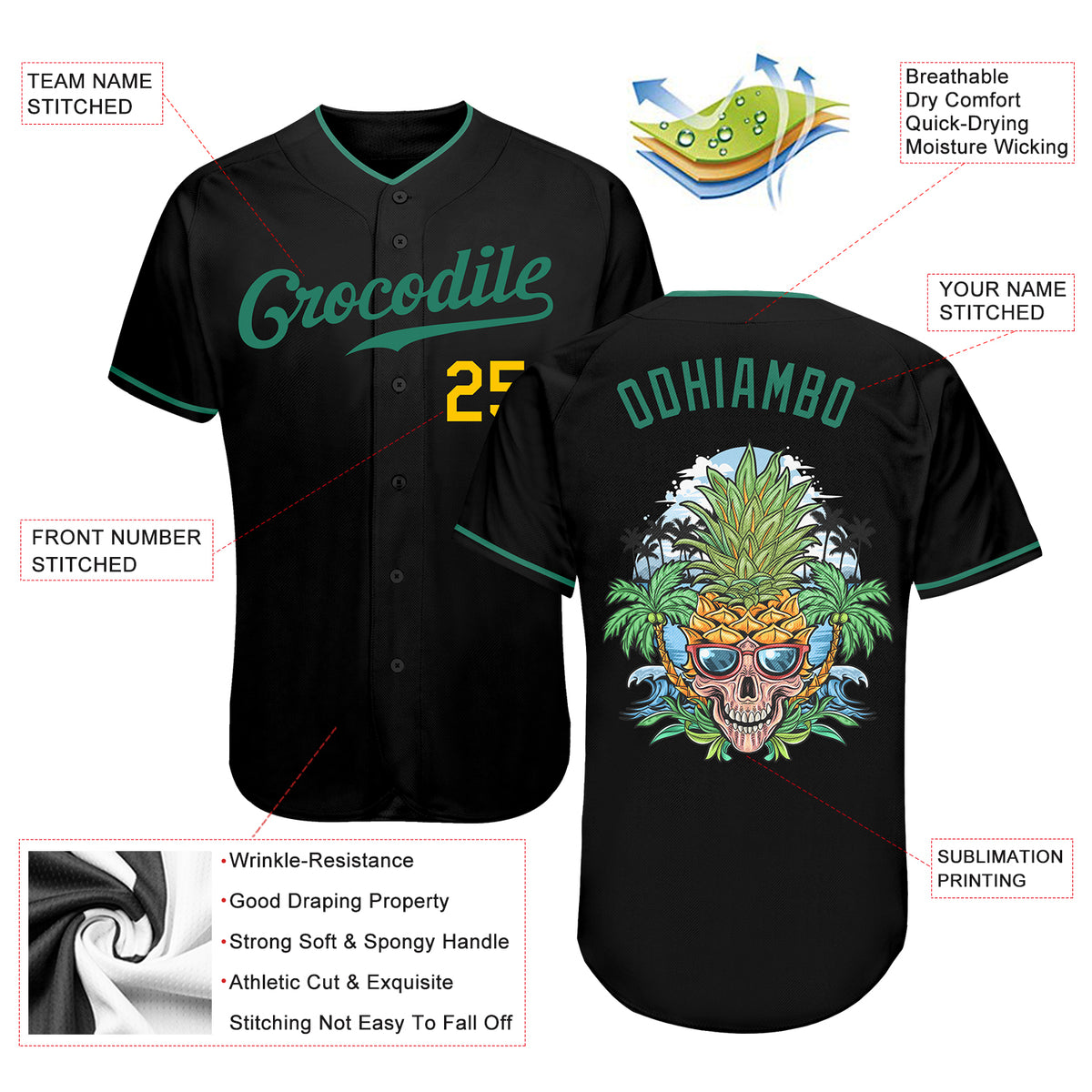 1081 | Thunder Full Dye Sublimation Men’s Custom Softball Jerseys  (lettering included)