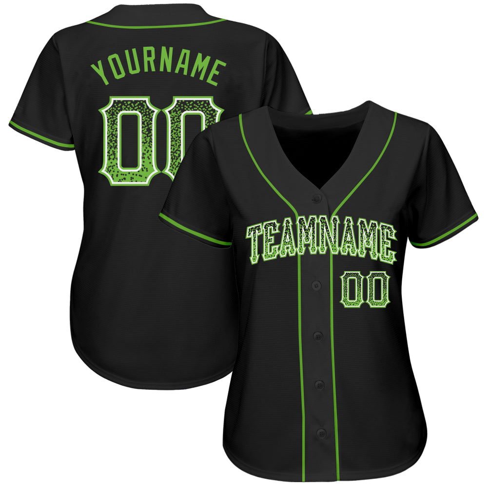 Custom Neon Green Black-White Authentic Drift Fashion Baseball