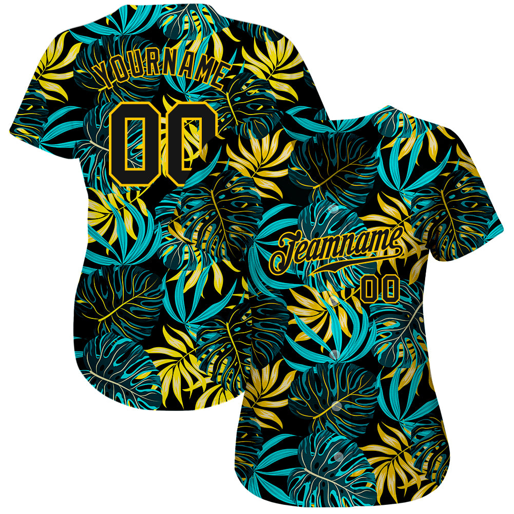 Custom Gold Gold-Black 3D Pattern Design Authentic Baseball Jersey Fast  Shipping – FiitgCustom