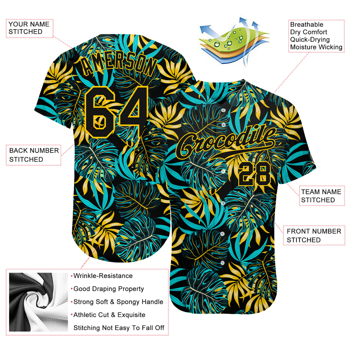 Cheap Custom Black Black-Gold 3D Pattern Design Tropical Plants Authentic  Basketball Jersey Free Shipping – CustomJerseysPro