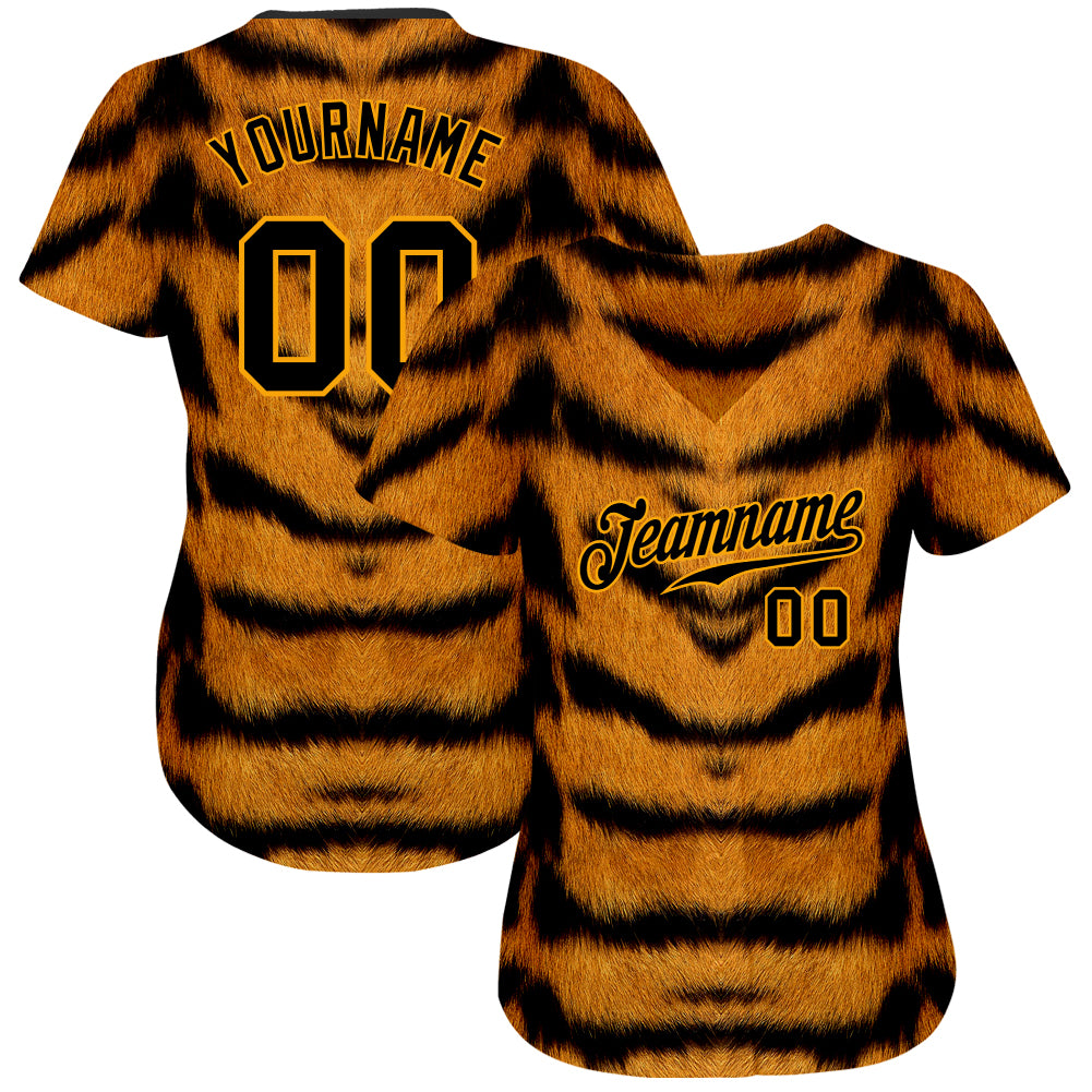 Custom Tie Dye Gold-Black 3D Authentic Baseball Jersey Discount