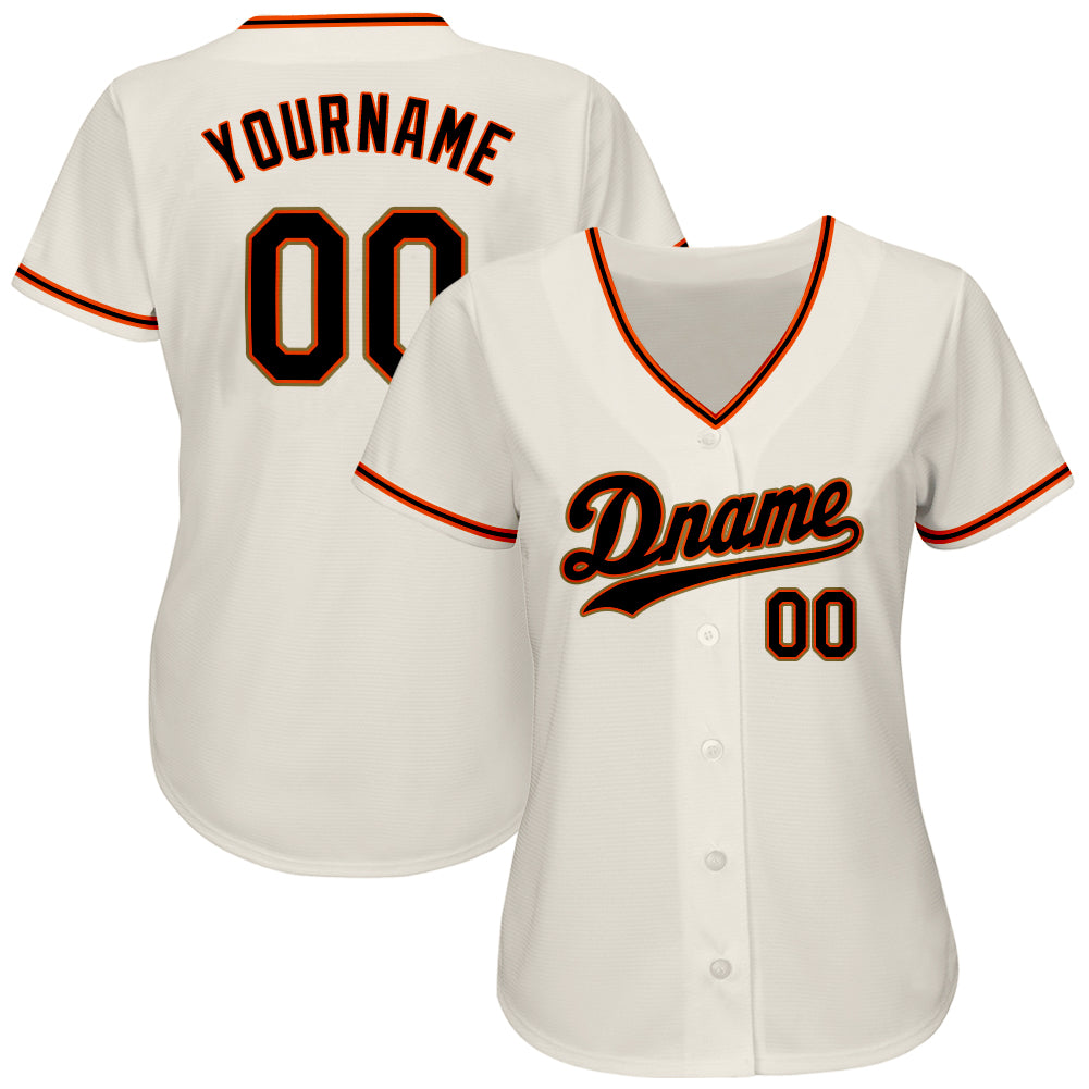 Custom Cream Orange-Black Authentic Drift Fashion Baseball Jersey