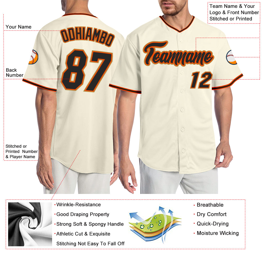 Custom Softball Jersey White Orange Pinstripe Orange-Black Authentic
