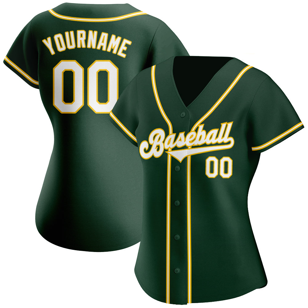 Green and store gold baseball jerseys