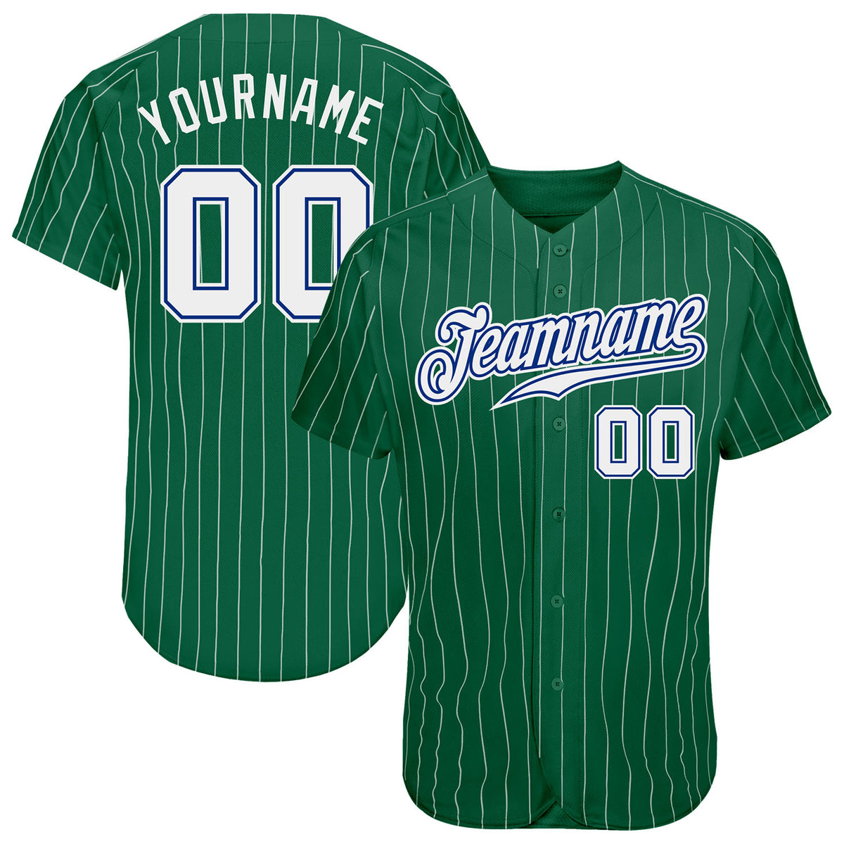 Cheap Custom Royal Kelly Green-White Authentic Baseball Jersey